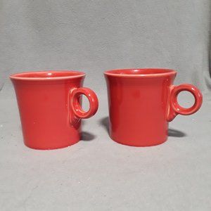 Fiestaware Tom & Jerry Red Scarlet Ring Handle Coffee Tea Mugs Cup Fiesta